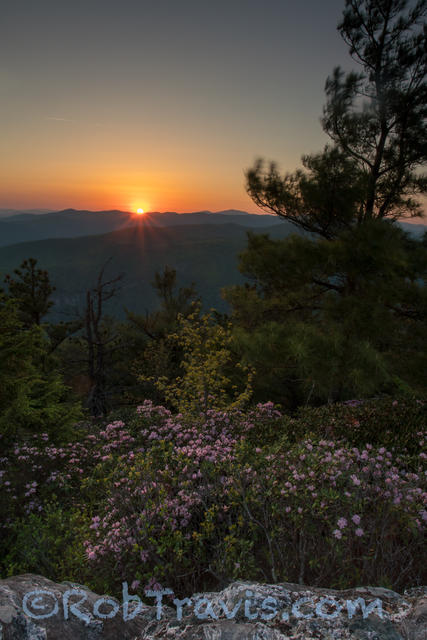 Sunset, When Clouds meet Sun, Table Rock Mountain. Linville Gorge