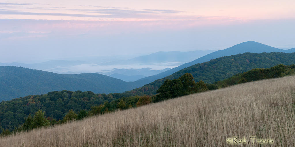 One early morning on the Appalachian Trail in Max Patch along the border of NC and TN