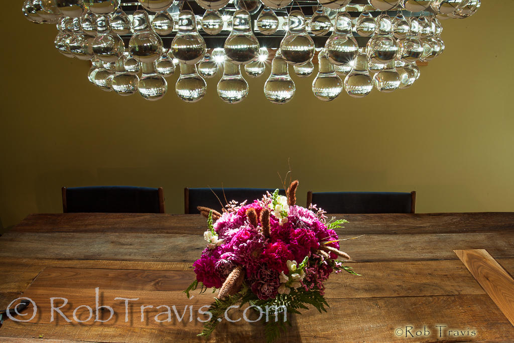 Detail Shot - Dining Room Table and Light Feature