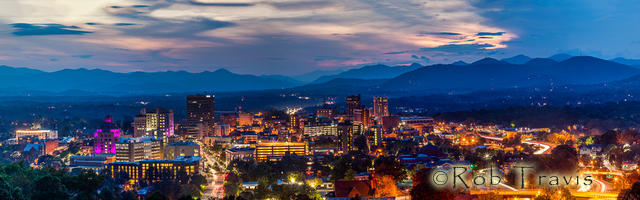 Asheville after Dusk, a wider view