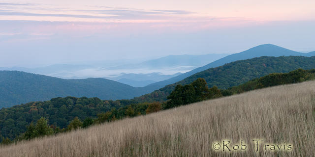 One early morning on the Appalachian Trail in Max Patch along the border of NC and TN
