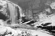 Looking Glass Falls in winter - Pisgah National Forest