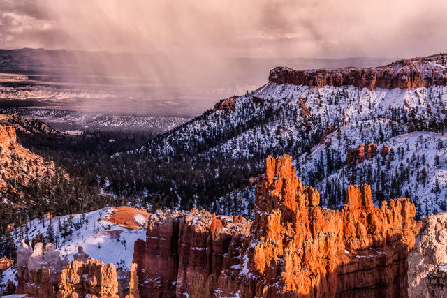 Winter Storm in Snowy Bryce Canyon